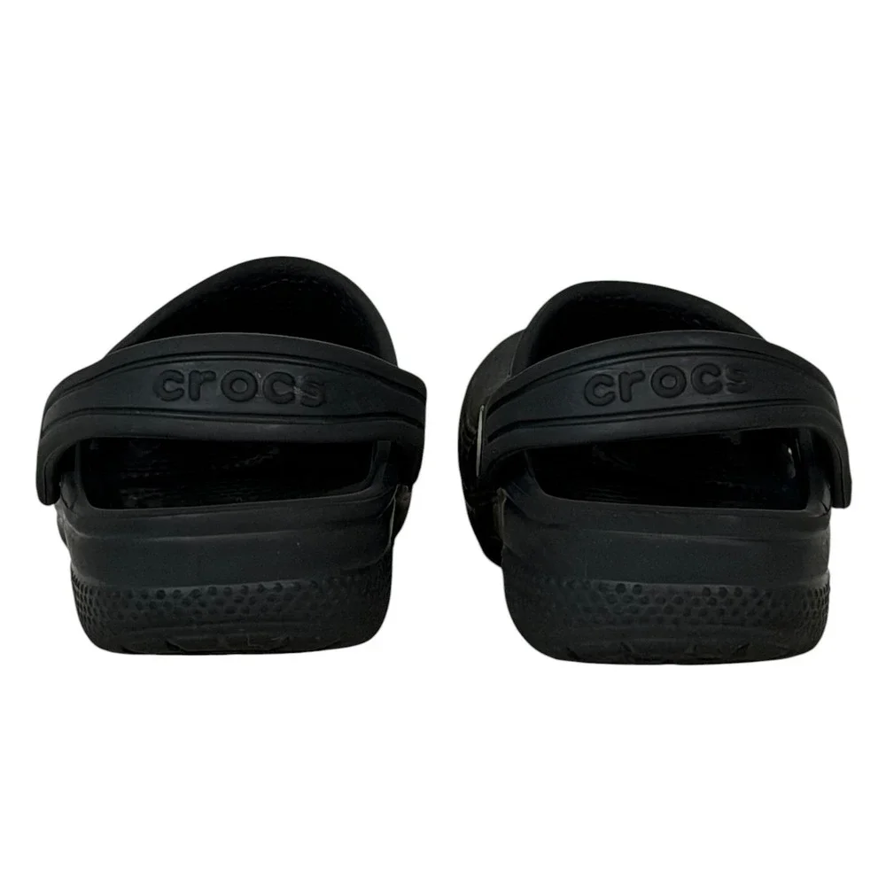 Crocs Classic Clog Kids Black Size C 11 Character Charms Jibbitz Slip On‎ Shoes